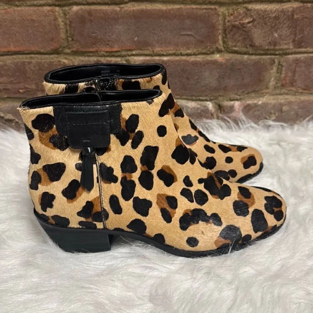 Cole Haan Women’s Joanna Genuine Calf Hair Bootie Jaguar Haircalf Print NEW
